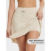 image:imagebaleaf Womens 18 Tennis Skorts Skirts Knee Length with Liner Shorts High Waisted Golf Pickleball Athletic with PocketsOyster Gray
