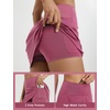 image:imagebaleaf Womens Tennis Athletic Skirt Golf Skorts for Women High Waisted with Shorts Pockets RunningRose Red