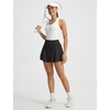 image:imagebaleaf Womens Tennis Skirts Double Ruffle Athletic Pickleball Mini Skirt with Pockets High Waisted Tummy Control UPF50Black