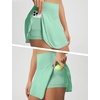 image:imagebaleaf Womens Tennis Skirts Double Ruffle Athletic Pickleball Mini Skirt with Pockets High Waisted Tummy Control UPF50Light Green