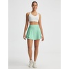 image:imagebaleaf Womens Tennis Skirts Double Ruffle Athletic Pickleball Mini Skirt with Pockets High Waisted Tummy Control UPF50Light Green