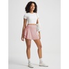 image:imagebaleaf Womens Tennis Skirts Double Ruffle Athletic Pickleball Mini Skirt with Pockets High Waisted Tummy Control UPF50Light Pink