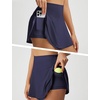 image:imagebaleaf Womens Tennis Skirts Double Ruffle Athletic Pickleball Mini Skirt with Pockets High Waisted Tummy Control UPF50Navy Blue
