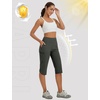 image:imagebaleaf Womens 17 Capri Pants Lighweight Cargo Capris Quick Dry Zipper Pockets Hiking Biking Casual Outdoor17inarmy Green