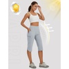 image:imagebaleaf Womens 17 Capri Pants Lighweight Cargo Capris Quick Dry Zipper Pockets Hiking Biking Casual Outdoor17inlight Gray
