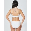 image:imagebaleaf Womens Bikini Top Only Tie Halter Push Up Swim Bra V Neck Bathing Suit Swimsuit Top PaddedWhite