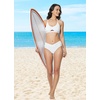 image:imagebaleaf Womens Bikini Top Only Tie Halter Push Up Swim Bra V Neck Bathing Suit Swimsuit Top PaddedWhite