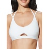 image:imagebaleaf Womens Bikini Top Only Tie Halter Push Up Swim Bra V Neck Bathing Suit Swimsuit Top PaddedWhite