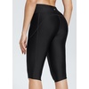image:imagebaleaf Womens 14 High Waisted Swim Capris Long Swim Shorts Knee Length UPF50 Swimsuit with Liner and PocketsBlack