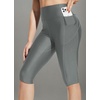 image:imagebaleaf Womens 14 High Waisted Swim Capris Long Swim Shorts Knee Length UPF50 Swimsuit with Liner and PocketsDark Grey