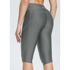 image:imagebaleaf Womens 14 High Waisted Swim Capris Long Swim Shorts Knee Length UPF50 Swimsuit with Liner and PocketsDark Grey