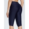 image:imagebaleaf Womens 14 High Waisted Swim Capris Long Swim Shorts Knee Length UPF50 Swimsuit with Liner and PocketsNavy