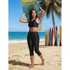 image:imagebaleaf Womens 18 High Waisted Swim Pants Long Swim Capris UPF50 Swimsuit with Liner and PocketsBlack