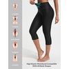 image:imagebaleaf Womens 18 High Waisted Swim Pants Long Swim Capris UPF50 Swimsuit with Liner and PocketsBlack
