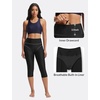 image:imagebaleaf Womens 18 High Waisted Swim Pants Long Swim Capris UPF50 Swimsuit with Liner and PocketsBlack