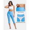 image:imagebaleaf Womens 18 High Waisted Swim Pants Long Swim Capris UPF50 Swimsuit with Liner and PocketsBlue