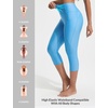 image:imagebaleaf Womens 18 High Waisted Swim Pants Long Swim Capris UPF50 Swimsuit with Liner and PocketsBlue