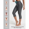 image:imagebaleaf Womens 18 High Waisted Swim Pants Long Swim Capris UPF50 Swimsuit with Liner and PocketsDark Gray