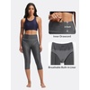 image:imagebaleaf Womens 18 High Waisted Swim Pants Long Swim Capris UPF50 Swimsuit with Liner and PocketsDark Gray