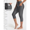 image:imagebaleaf Womens 18 High Waisted Swim Pants Long Swim Capris UPF50 Swimsuit with Liner and PocketsDark Gray