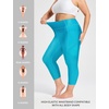 image:imagebaleaf Womens 20 High Waisted Swim Pants 2025 Long Swim Capris UPF50 Swimsuit with Liner and PocketsGlacier Blue