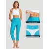 image:imagebaleaf Womens 20 High Waisted Swim Pants 2025 Long Swim Capris UPF50 Swimsuit with Liner and PocketsGlacier Blue