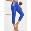 image:imagebaleaf Womens 20 High Waisted Swim Pants 2025 Long Swim Capris UPF50 Swimsuit with Liner and PocketsRoyal Blue