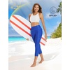 image:imagebaleaf Womens 20 High Waisted Swim Pants 2025 Long Swim Capris UPF50 Swimsuit with Liner and PocketsRoyal Blue
