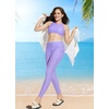 image:imagebaleaf Womens 28 High Waisted Swim Pants Swimming Leggings Sun Protection Modest Swimsuits UPF50 with PocketsPurple