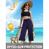 image:imagebaleaf Womens Capri Beach Pants Wide Leg Quick Dry Lightweight Capris UPF50 Casual Sweatpants Swim Pants