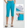 image:imagebaleaf Womens Long Shorts Quick Dry 15 Swim Pants with Liner UPF50 Swim Capris with PocketsAqua Blue