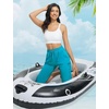 image:imagebaleaf Womens Long Shorts Quick Dry 15 Swim Pants with Liner UPF50 Swim Capris with PocketsAqua Blue