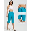 image:imagebaleaf Womens Long Shorts Quick Dry 15 Swim Pants with Liner UPF50 Swim Capris with PocketsAqua Blue