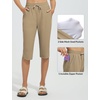 image:imagebaleaf Womens Long Shorts Quick Dry 15 Swim Pants with Liner UPF50 Swim Capris with PocketsBrown