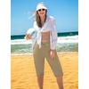 image:imagebaleaf Womens Long Shorts Quick Dry 15 Swim Pants with Liner UPF50 Swim Capris with PocketsBrown