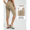 image:imagebaleaf Womens Long Shorts Quick Dry 15 Swim Pants with Liner UPF50 Swim Capris with PocketsBrown