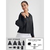 image:imagebaleaf Womens Sun Jackets Packable Long Sleeve Lightweight Crop Windbreak UV Shirt UPF 50 Zip Up Sun Hoodie Athletic HikingBlack