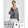 image:imagebaleaf Womens Sun Jackets Packable Long Sleeve Lightweight Crop Windbreak UV Shirt UPF 50 Zip Up Sun Hoodie Athletic HikingDark Gray