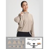 image:imagebaleaf Womens Sun Jackets Packable Long Sleeve Lightweight Crop Windbreak UV Shirt UPF 50 Zip Up Sun Hoodie Athletic HikingKhaki