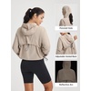 image:imagebaleaf Womens Sun Jackets Packable Long Sleeve Lightweight Crop Windbreak UV Shirt UPF 50 Zip Up Sun Hoodie Athletic HikingKhaki