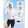 image:imagebaleaf Womens Sun Jackets Packable Long Sleeve Lightweight Crop Windbreak UV Shirt UPF 50 Zip Up Sun Hoodie Athletic HikingWhite