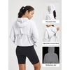 image:imagebaleaf Womens Sun Jackets Packable Long Sleeve Lightweight Crop Windbreak UV Shirt UPF 50 Zip Up Sun Hoodie Athletic HikingWhite