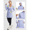image:imagebaleaf Womens Sun Protection Long Jacket UPF 50 Hoodie Lightweight UV Rash Guard Cooling Cover Up SPF Swim Beach AthleticLight Blue