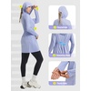 image:imagebaleaf Womens Sun Protection Long Jacket UPF 50 Hoodie Lightweight UV Rash Guard Cooling Cover Up SPF Swim Beach AthleticLight Blue