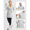 image:imagebaleaf Womens Sun Protection Long Jacket UPF 50 Hoodie Lightweight UV Rash Guard Cooling Cover Up SPF Swim Beach AthleticLight Gray