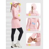 image:imagebaleaf Womens Sun Protection Long Jacket UPF 50 Hoodie Lightweight UV Rash Guard Cooling Cover Up SPF Swim Beach AthleticLight Pink