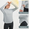 image:imagebaleaf Womens Sun Shirts Hiking Shirt Lightweight Long Sleeves UPF50 Half Zip SPF Rash Guard UV Protection ClothingLight Gray