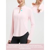 image:imagebaleaf Womens Sun Shirts Hiking Shirt Lightweight Long Sleeves UPF50 Half Zip SPF Rash Guard UV Protection ClothingLight Pink