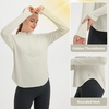 image:imagebaleaf Womens Sun Shirts Hiking Shirt Lightweight Long Sleeves UPF50 Half Zip SPF Rash Guard UV Protection ClothingRaw Linen