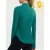 image:imagebaleaf Womens Sun Shirts Hiking Shirt Lightweight Long Sleeves UPF50 Half Zip SPF Rash Guard UV Protection ClothingTeal